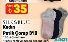 SİLK&BLUE KADIN PATİK ÇORAP 3'LÜ